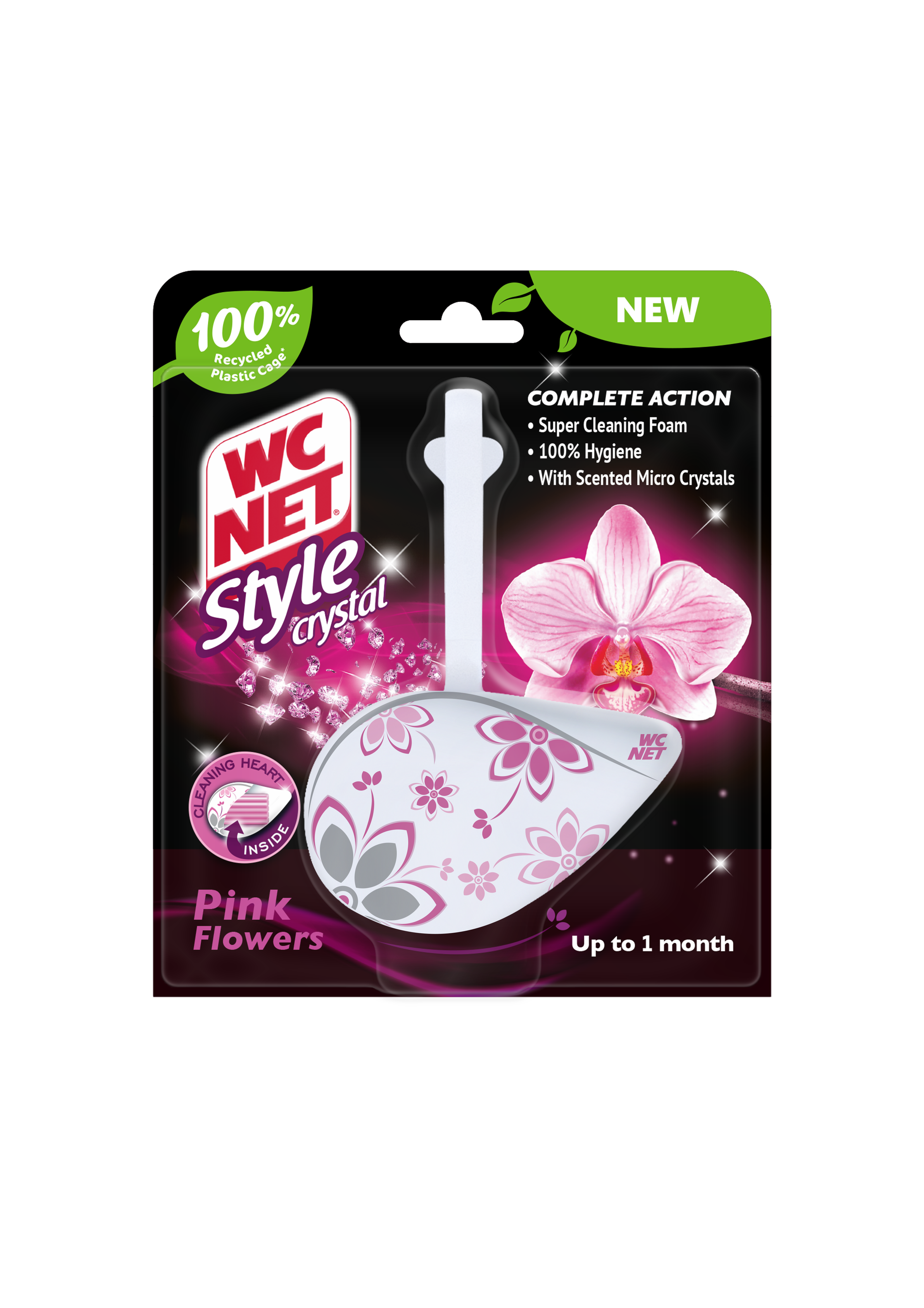 WC NET STYLE CRYSTAL Pink Flowers