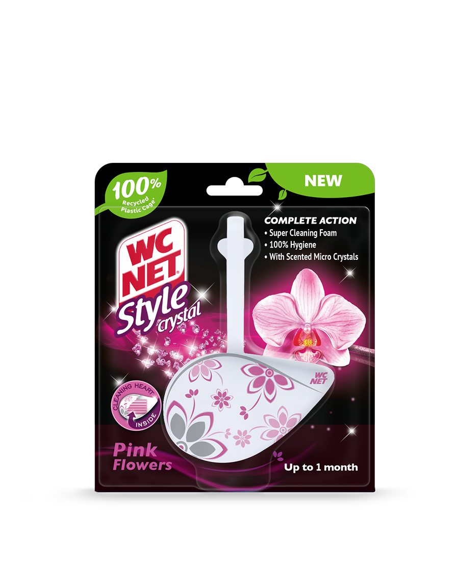 WC NET STYLE CRYSTAL Pink Flowers