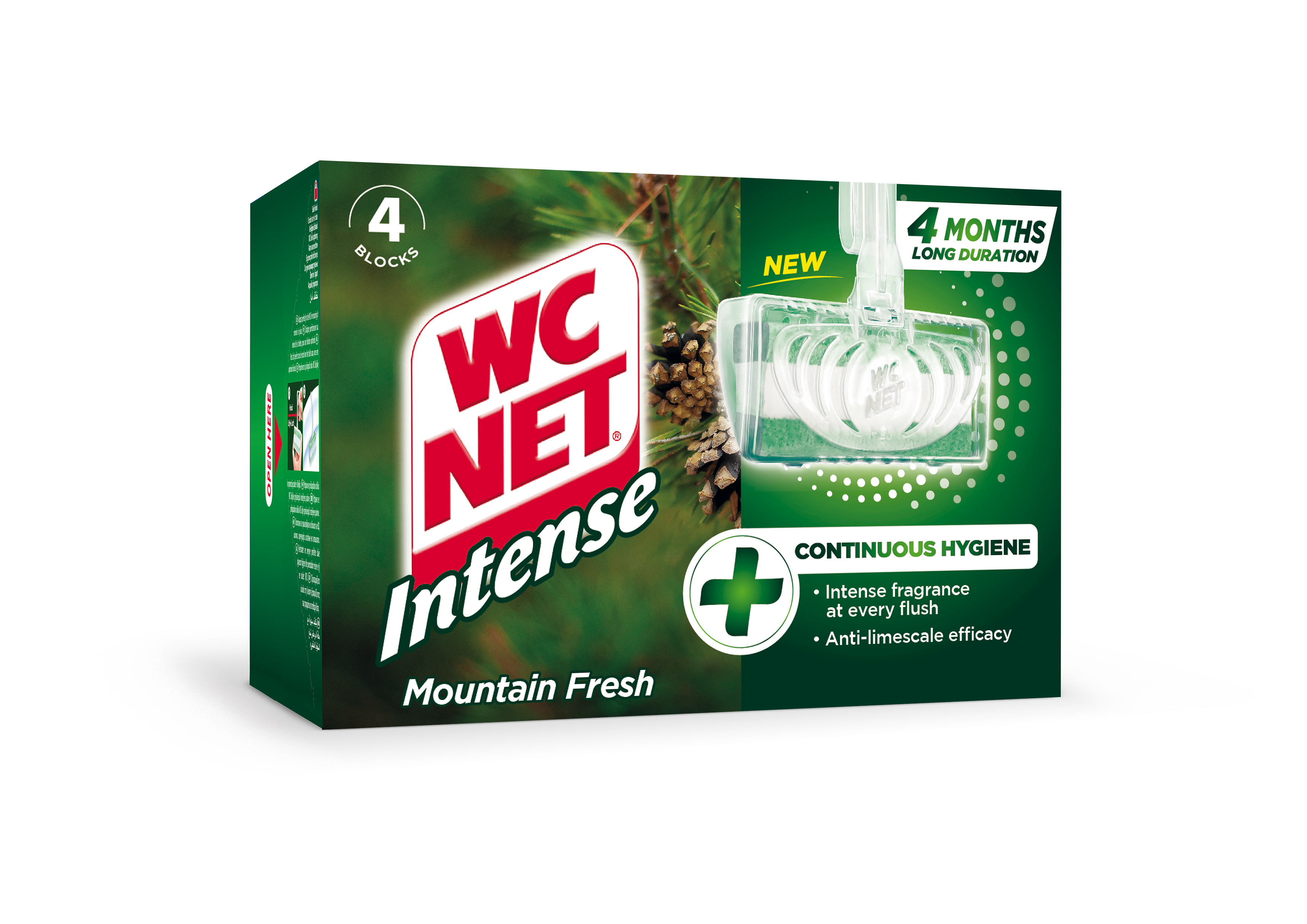 قوالب دبليو سي نت المكثفة الصلبة بعطر جبلي منعش. WC NET INTENSE SOLID RIM BLOCKS Mountain Fresh