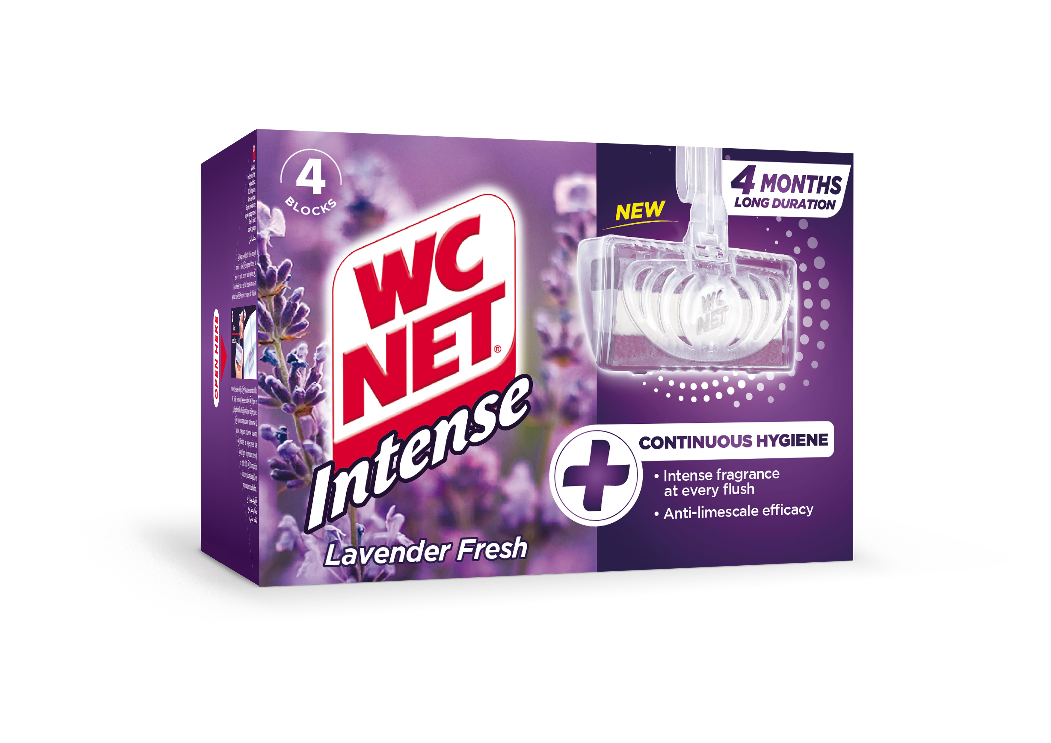 قوالب دبليو سي نت المكثفة الصلبة بعطر اللافندر. WC NET INTENSE SOLID RIM BLOCKS Lavander